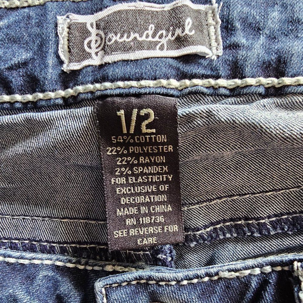 Women's Juniors Soundgirl Bootcut Jeans Medium Wash size 1 / 2 - Picture 2 of 9